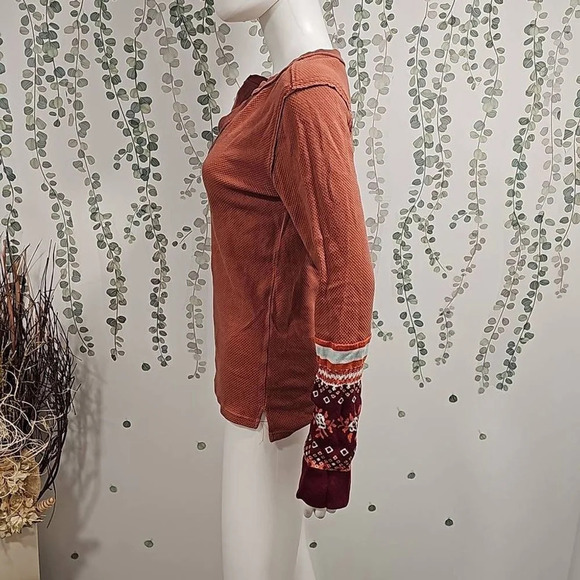 Free People Mikah Notch Neck Top Sz M - Picture 6 of 11